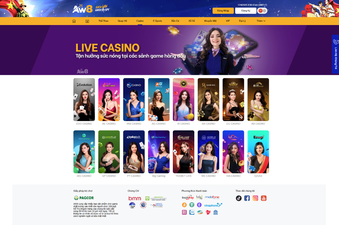 AW8 nhà cái casino online uy tín nhất 2025