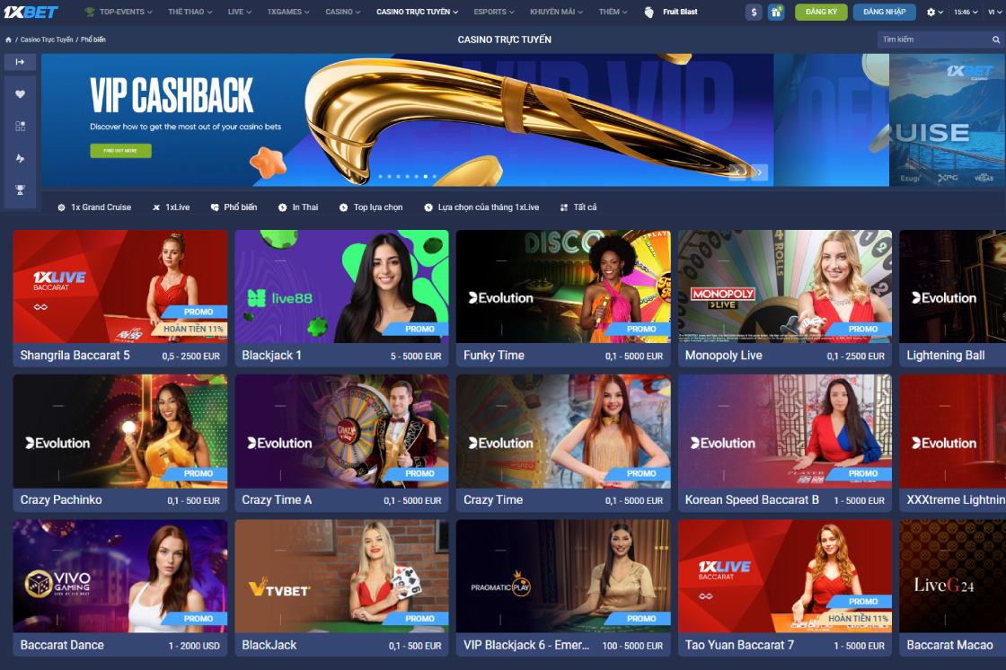 1xbet casino online tại Việt Nam